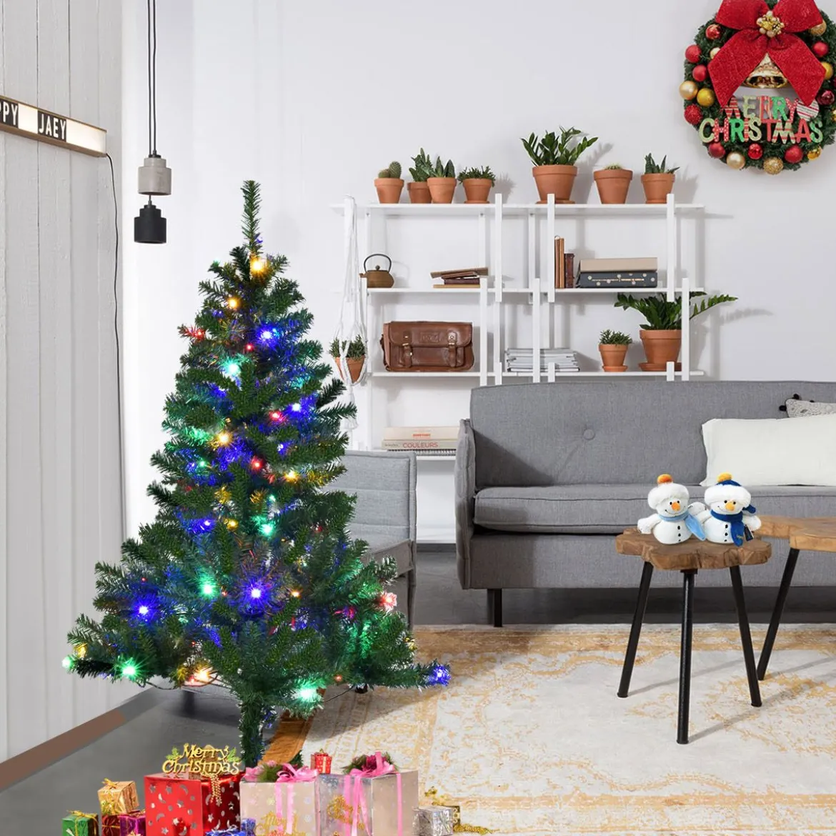 Tannenbaum Künstlicher Weihnachtsbaum mit LED-Lichterketten Christbaum 120/180/210/240/270 cm Grün