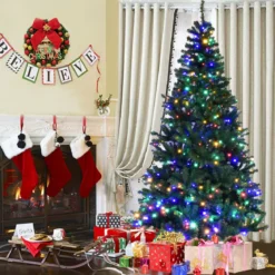 Tannenbaum Künstlicher Weihnachtsbaum mit LED-Lichterketten Christbaum 120/180/210/240/270 cm Grün
