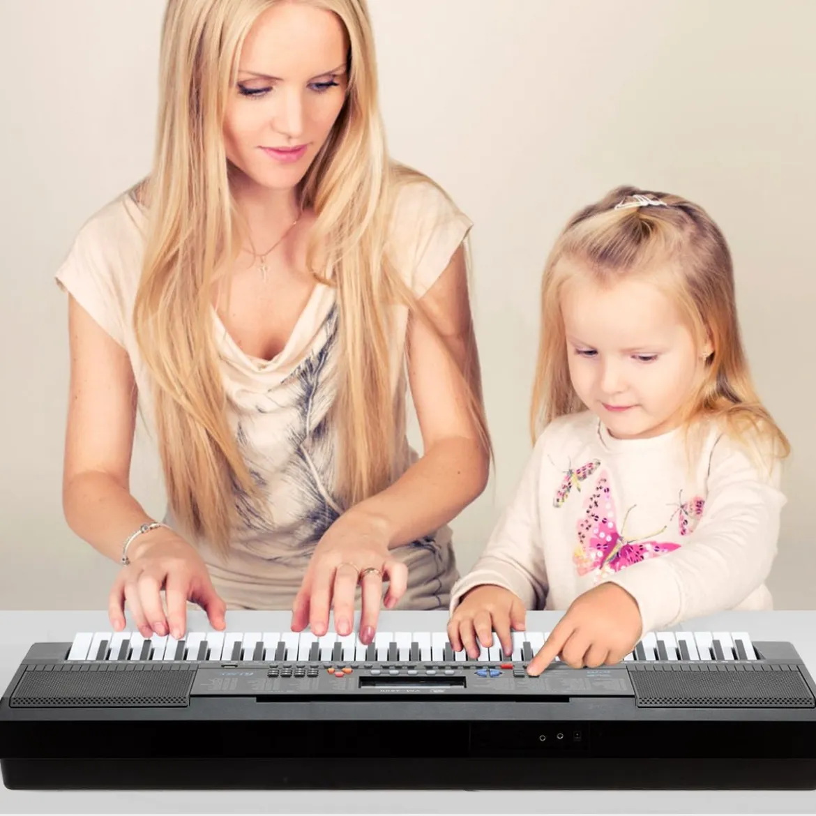61 Tastatur Elektrisches Keyboard mit Notenständer Mikrofon Digital Piano