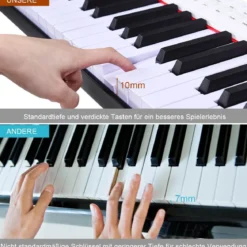 61-Tasten digitale Keyboard elektrisches Klavier mit Tragetasche 90 x 21 x 6 cm Weiß