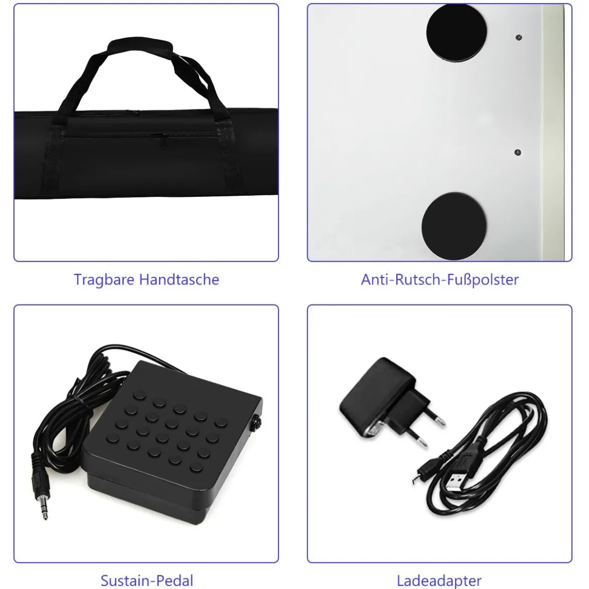 61-Tasten-Digitalpiano hochwertiges mit Tragetasche elektronisches Keyboard 88,5 x 18 x 6,5 cm Weiß