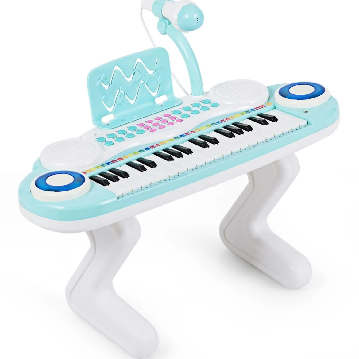 37 Tasten Digital-Piano Kinder Keyboard Klaviertastatur mit Mikrofon 48 x 20 x 38 cm Blau