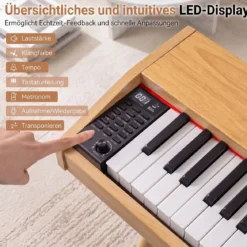 88 Tasten Digitalpiano mit Ständer E-Piano mit Halbgewichteter Tastatur 3 Pedalen 80 Demos