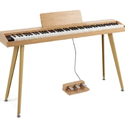 88 Tasten Digitalpiano mit Ständer E-Piano mit Halbgewichteter Tastatur 3 Pedalen 80 Demos