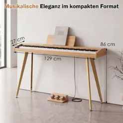 88 Tasten Digitalpiano mit Ständer E-Piano mit Halbgewichteter Tastatur 3 Pedalen 80 Demos