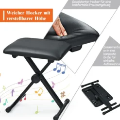 61-Tasten-Elektroklavier Digitale Keyboard tragbares Musikinstrument Schwarz + Weiß