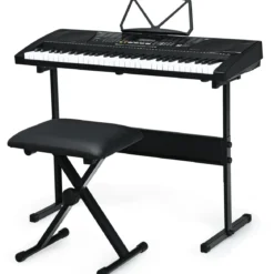 61-Tasten-Elektroklavier Digitale Keyboard tragbares Musikinstrument Schwarz + Weiß