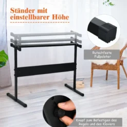 61-Tasten-Elektroklavier tragbares Musikinstrument Digitale Keyboard Schwarz + Weiß