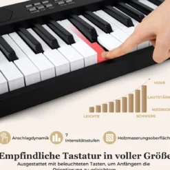 61-Tasten faltbares Klavierkeyboard vollwertiges elektronisches Keyboard mit MIDI- & Split-Funktion Schwarz
