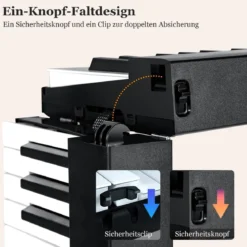88 Tasten Keyboard elektronisches Musikinstrument Digitales Piano 126 x 30 x 22,5 cm Schwarz