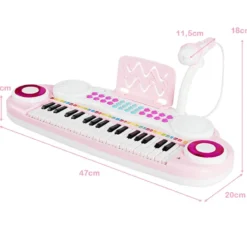 37 Tasten Kinder-Keyboard elektronisches Kinderklavier mit Licht Aufnahme & Abspiel Funktion Rosa