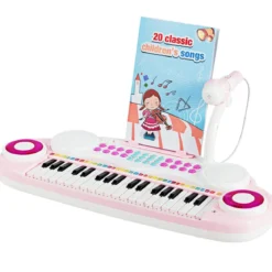 37 Tasten Kinder-Keyboard elektronisches Kinderklavier mit Licht Aufnahme & Abspiel Funktion Rosa