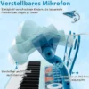 37 Tasten Kinder Keyboard Kinderklavier elektronisch mit Hocker Mikrofon & Notenständer Blau