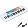 49 Tasten Kinder Klavier Keyboard mit 8 Rhythmen & 8 Klängen Tragbares Elektrisches Keyboard Weiß