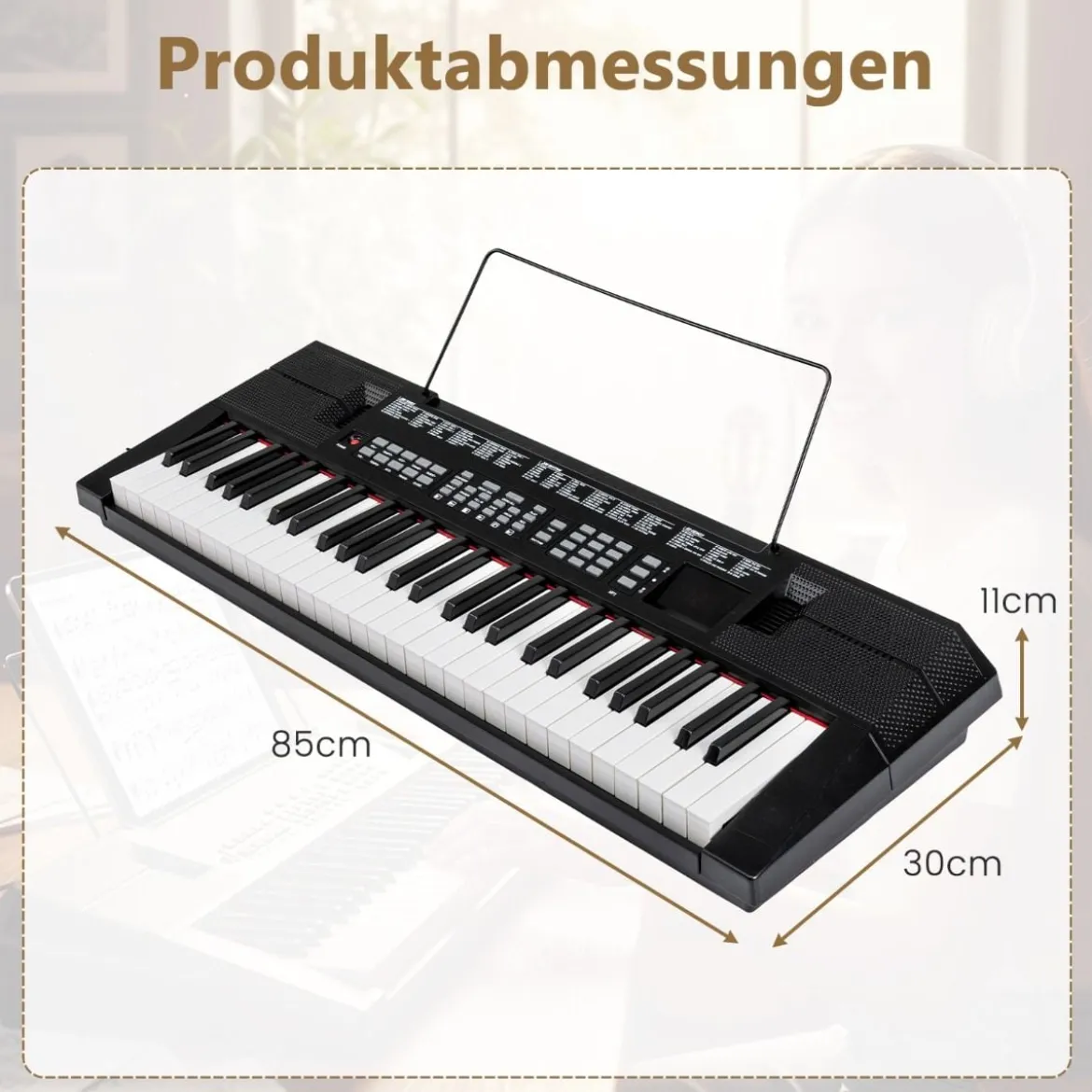 54 Tasten Klavier Keyboard für Anfänger Elektronisches Keyboard Set mit 200 Rhythmen & 200 Klangfarben