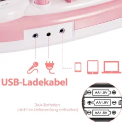 37 Tasten Klaviertastatur mit Hocker & Mikrofon für Kleinkinder ab 18 Monaten Rosa