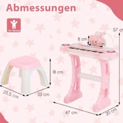 37 Tasten Klaviertastatur mit Licht Elektro Kinder Keyboard Aufnahme & Wiedergabe Spielzeugklavier