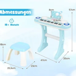 37 Tasten Klaviertastatur mit Licht Elektro Kinder Keyboard Aufnahme & Wiedergabe Spielzeugklavier