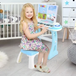 37 Tasten Klaviertastatur mit Licht Elektro Kinder Keyboard Aufnahme & Wiedergabe Spielzeugklavier
