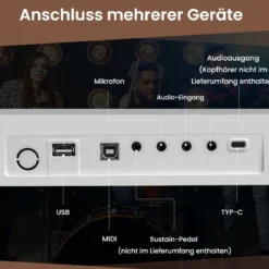 88 Tasten Piano Keyboard mit 1000 Rhythmen 1000 Tönen Klappbares Digitalpiano Klavier