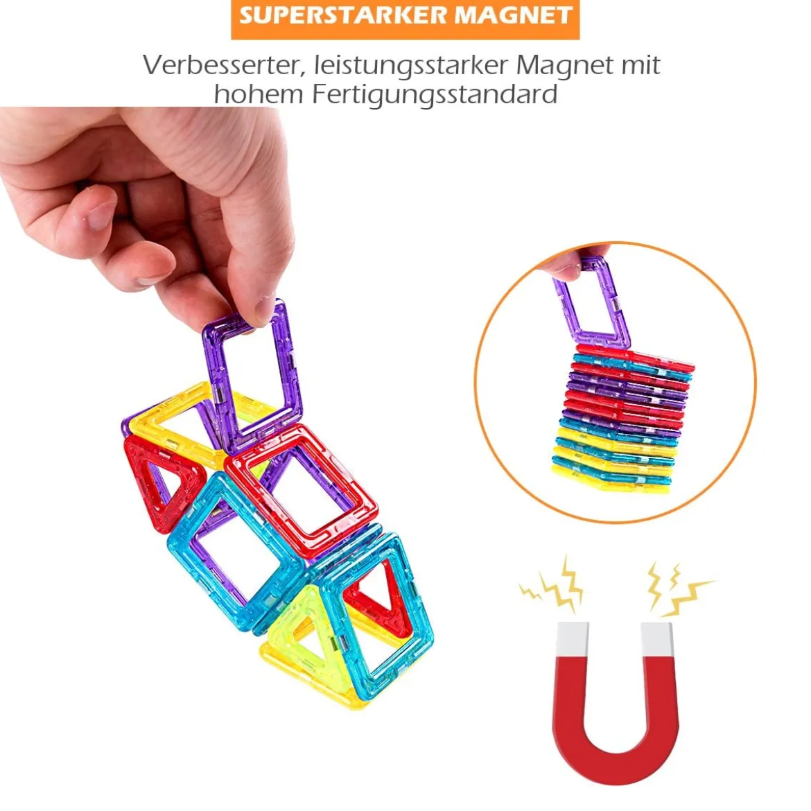 106 Teile Magnetische Bausteine Kleinkinder Magnetspielzeug Bauklötze