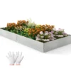 6-teilige Rasenkante aus Verzinkt Metall Mähkante Beetumrandung DIY Hochbeet Gartenbeet 110 x 22 cm