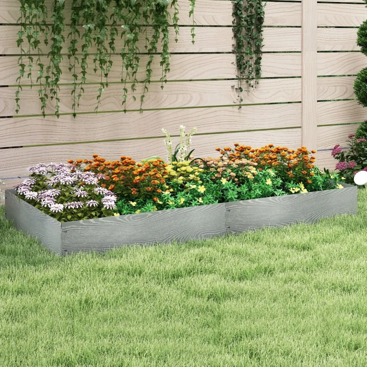 6-teilige Rasenkante Verzinkt Metall 6 M lang Beeteinfassung DIY Hochbeet Gartenbeet 110 x 20 cm