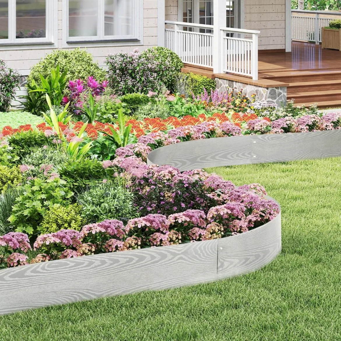 6-teilige Rasenkante Verzinkt Metall 6 M lang Beeteinfassung DIY Hochbeet Gartenbeet 110 x 20 cm