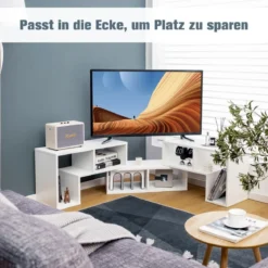 3-teiliger Fernsehschrank aus Holz für TVs bis zu 65