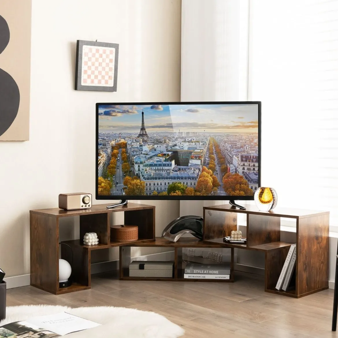 3-teiliger Fernsehschrank aus Holz für TVs bis zu 65" Frei Kombinierbarer Fernsehtisch