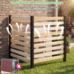 2-teiliger Gartenzaun mit Holzpfählen Sichtschutzzaun Dekorativer Steckzaun Natur