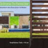 2-teiliger Gartenzaun mit Holzpfählen Sichtschutzzaun Dekorativer Steckzaun Braun