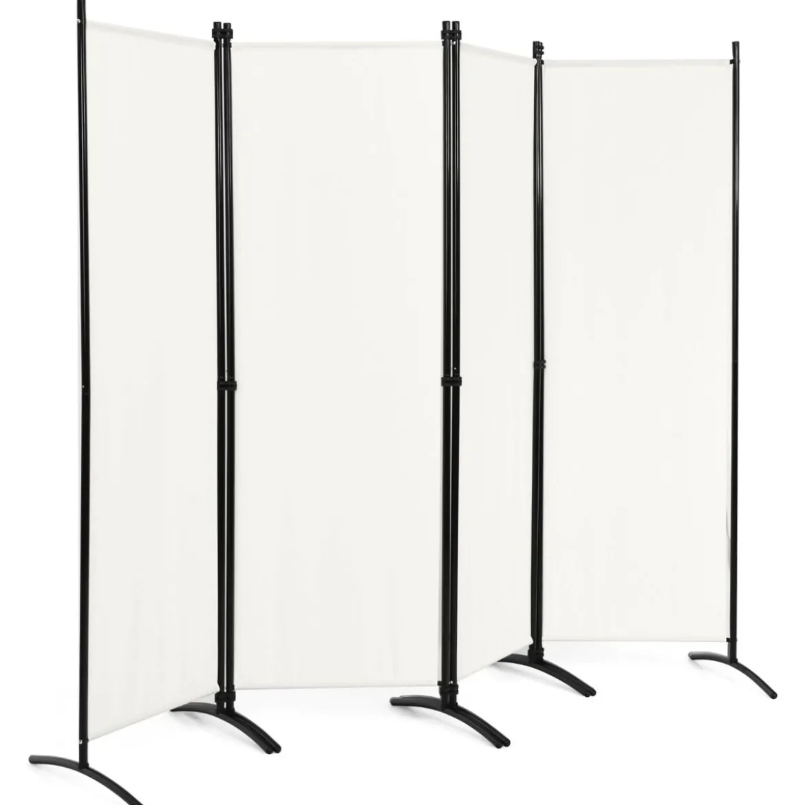 4-teiliger Klappbarer Trennwand Sichtschutz für Zuhause Büro 220 x 51 x 173 cm Weiß