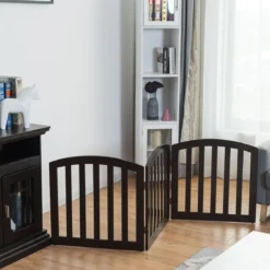 3 teiliges Absperrgitter Hunde Schutzgitter Holz klappbar Treppengitter Hundeabsperrgitter Braun