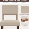 2-Teiliges Barstuhl-Set Leinen-Barhocker mit Ausgehöhlter Rückenlehne 48 x 52 x 98 cm Beige und Braun