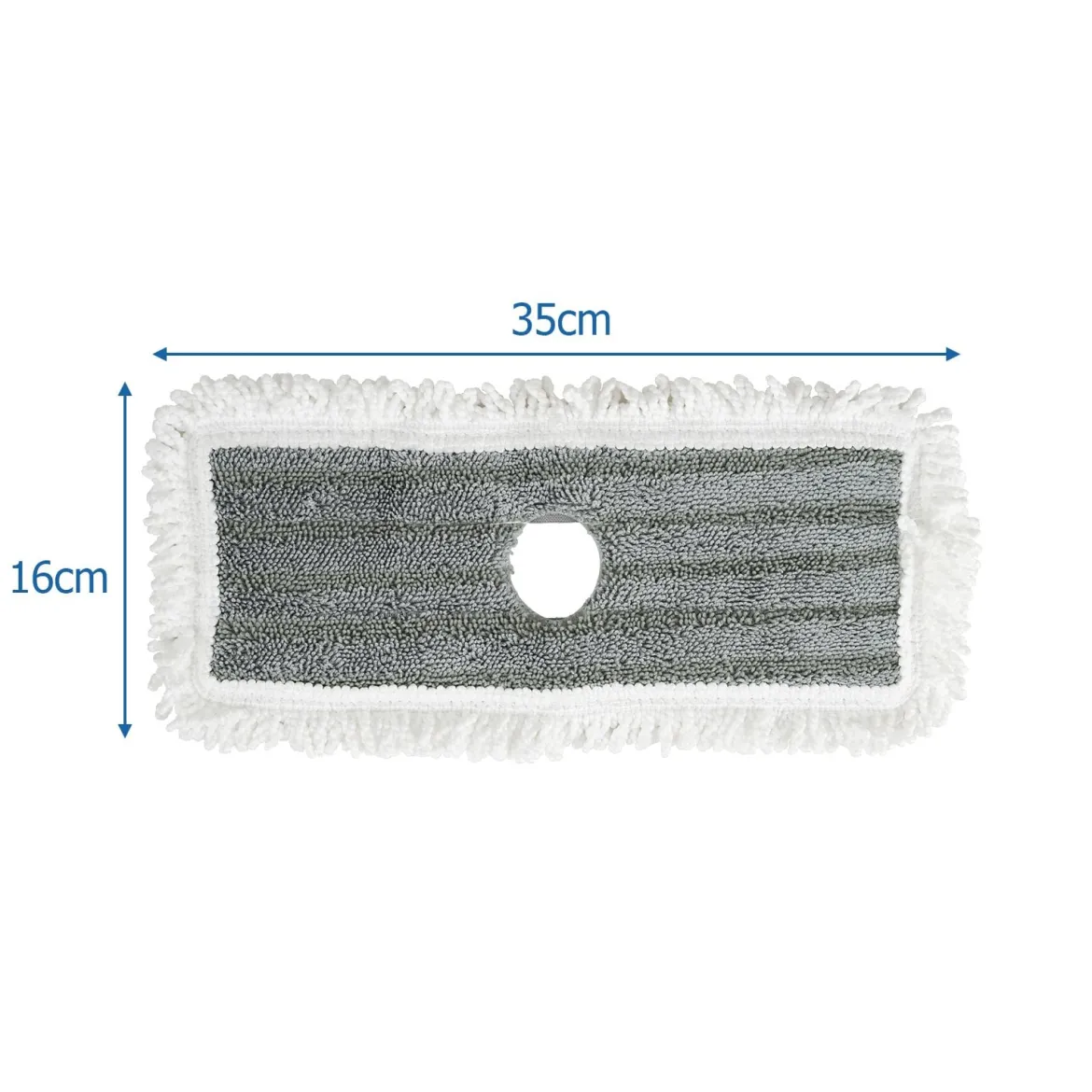 6-teiliges Ersatz-Moppkopf-Set Waschbares Rechteckiges Reinigungstuch 35 x 16 cm Grau