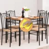 5-teiliges Esstisch-Set mit 4 Gepolsterter Stühlen Essgruppe Sitzgruppe für Esszimmer Küche