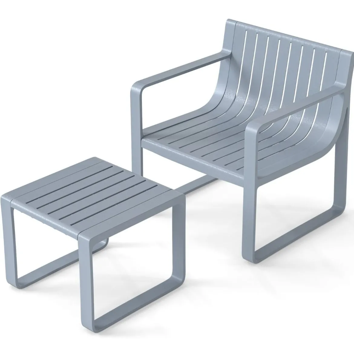 2-teiliges Gartenmöbel Set aus PP Wetterfestes Balkonset Gartensessel mit Tisch Balkonmöbel