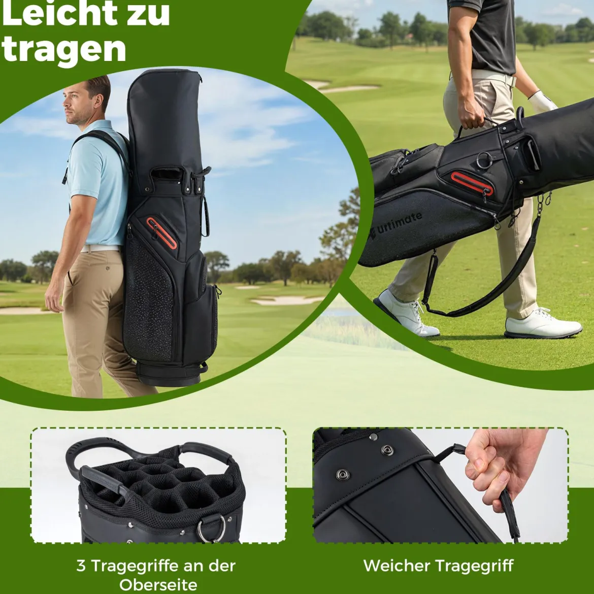11 Teiliges Golfschläger Set für Rechtshänder mit Golftasche Golf Set Golfschlägersätze Caddy Bag