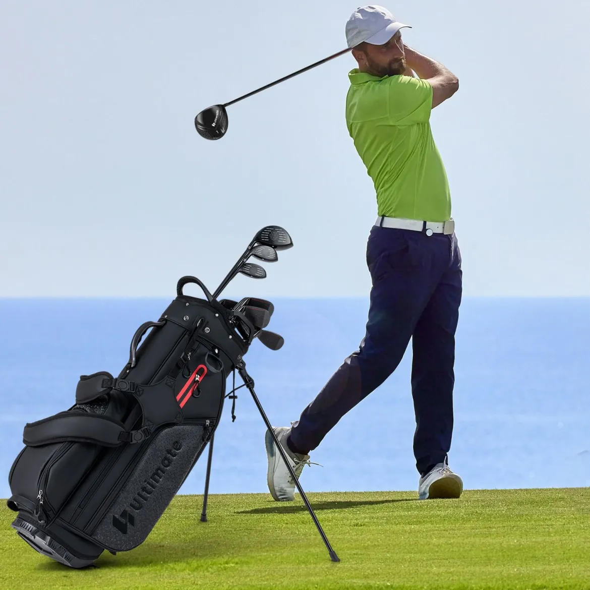 11 Teiliges Golfschläger Set für Rechtshänder mit Golftasche Golf Set Golfschlägersätze Stand Bag