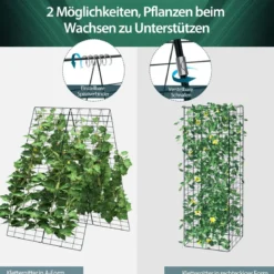 2-Teiliges Grünes Gartenspalier Unterstützung für Kletterpflanzen 122 x 86 cm