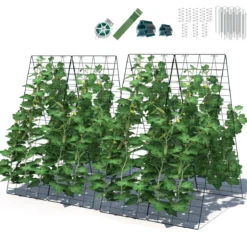 2-Teiliges Grünes Gartenspalier Unterstützung für Kletterpflanzen 122 x 86 cm