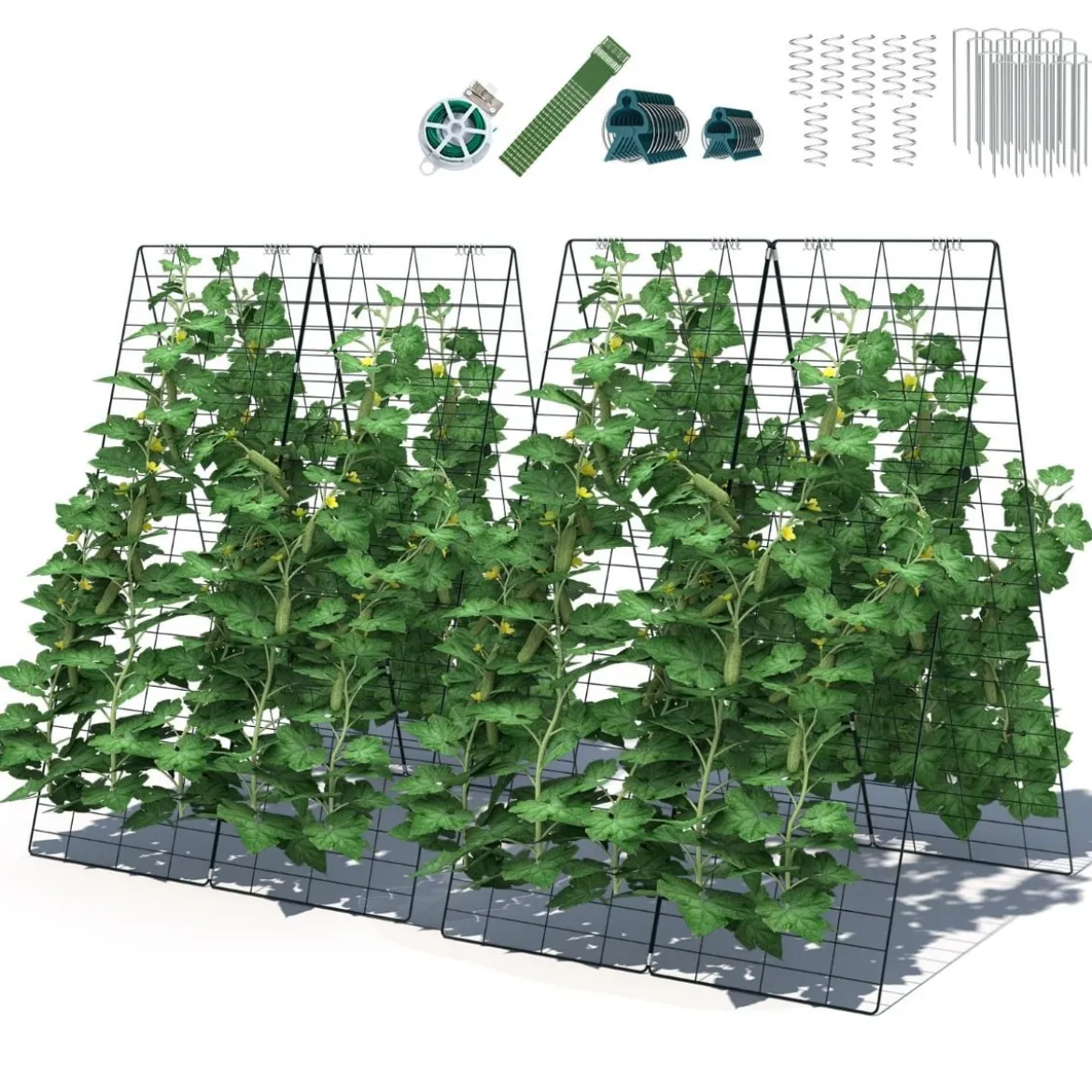2-Teiliges Grünes Gartenspalier Unterstützung für Kletterpflanzen 122 x 86 cm