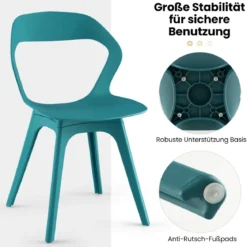 4-teiliges Küchenstuhl-Set Esszimmerstuhl-Set Moderne Stühle 48 x 54 x 81 cm Bunt