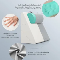 3 Teiliges Keilkissen Set Orthopädisch Air Memory Schaum Lindert Schmerzen Hilft Bei Schnarchen Sodbrennen Grau