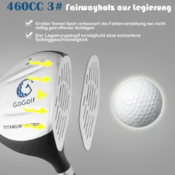 5-teiliges Kinder Golfschläger Set mit Fairway HolzEisen 7, 9 & Putter mit Standtasche für Junior von 8-10 Jahren
