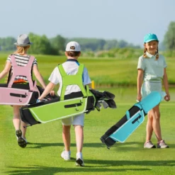 6-teiliges Kinder Golfschläger Set mit Golftasche & Regenhaube für Kinder von 11-13 Jahren Blau