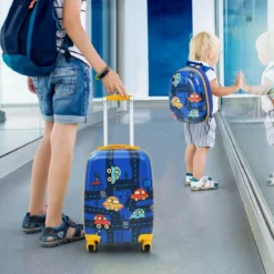 2-teiliges Kinderkoffer-Set Hartschalenkoffer & Rucksack 33 x 22 x 51 cm Dunkelblau