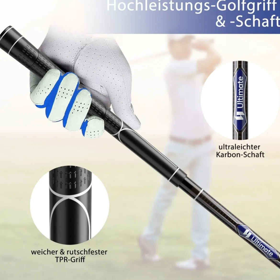 9-teiliges Komplettes Golfschlägerset für Rechtshändig Spielende Herren mit Schlägerhauben