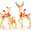 3-teiliges LED Rentier Familie Weihnachtsdeko beleuchtetes Rentier Weihnachtsfigur mit 440 warmweißen Lichtern